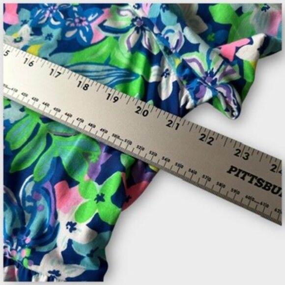 Lilly Pulitzer Women's LORAN Dress Borealis Blue Social Sunset 3/4 Sleeve XL - Picture 8 of 9